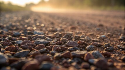 Aufkleber - An image that zooms in on a specific area of the compact gravel capturing the richness of color and detail of individual stones. The juxtaposition of rough edges against smoother