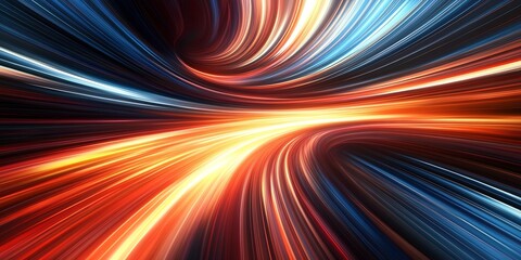 Poster - Dynamic Light Trails with Vivid Illuminated Patterns in Motion : Generative AI