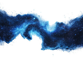 blue nebula galaxy swirl with stars, cosmic cloud formation, deep space background, glowing light, a