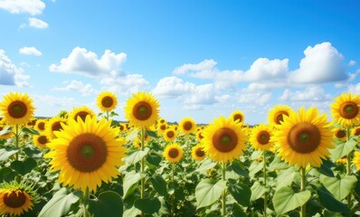 Canvas Print - Vibrant sunflowers in full bloom