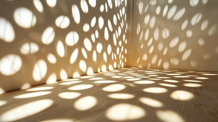 Wall Mural - abstract light and shadow patterns on a wall and floor.