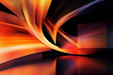 Aufkleber - Mesmerizing Fusion of Warm Toned Waves for Modern Abstract Art and Dynamic Inspirations : Generative AI