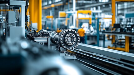 Aufkleber - Industrial factory interior with machinery technology and automation systems : Generative AI