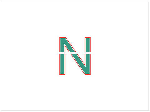 Font customise logo design , vector ,illustration and isolate template which contain a shape of latter :N .