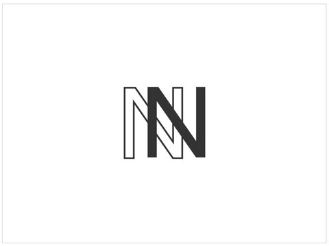Font customise logo design , vector ,illustration and isolate template which contain a shape of latter :N .