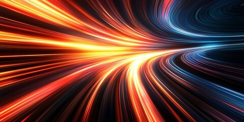 Poster - Vibrant Light Energy Streams in Abstract Motion Display : Generative AI