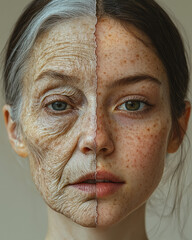 Aufkleber - A conceptual depiction of aging vs,,