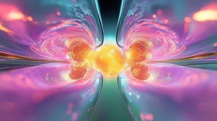 Aufkleber - Energetic Galaxy of Colorful Flowing Abstract Patterns with Cosmic Vibes : Generative AI