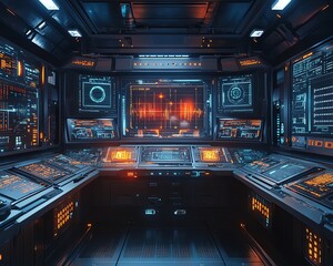 Aufkleber - Advanced automated production line in a modern factory, with digital screens and futuristic technology enhancing manufacturing capabilities
