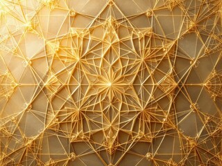 Poster - Intricate geometric pattern design featuring golden symmetry for art and decoration