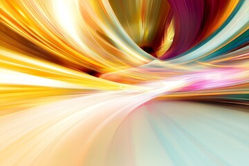 Poster - Abstract Light and Motion with Vibrant Swirls and Colorful Flowing Waves : Generative AI