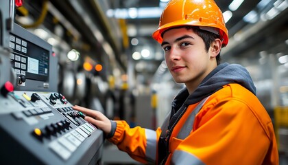 Aufkleber - Engineer wearing safety gear and highvisibility jacket