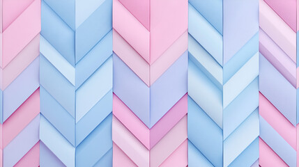 Poster - Colorful chevron pattern created with paper in soft pastels arranged neatly