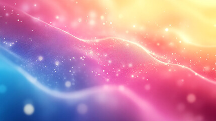 Poster - Colorful abstract waves with sparkles create a dreamy atmosphere at dusk