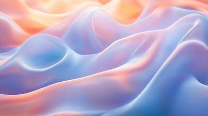 Poster - Soft undulating waves with gradient colors creating a serene atmosphere