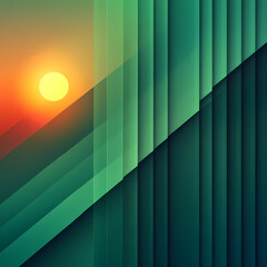 Fototapete - Gradient of green tones with a minimalist aesthetic