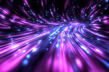 Poster - Mesmerizing Flow of Neon Light Waves in a Celestial Vortex : Generative AI