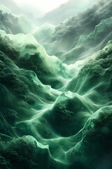 Fototapete - Gradient of green tones with a minimalist aesthetic