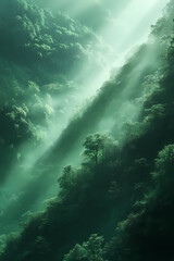 Fototapete - Gradient of green tones with a minimalist aesthetic