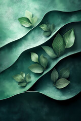 Fototapete - Gradient of green tones with a minimalist aesthetic