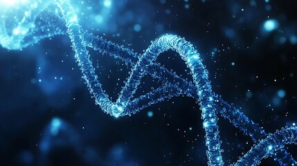 Aufkleber - Illuminated DNA Double Helix for Futuristic Biotechnology Concepts : Generative AI