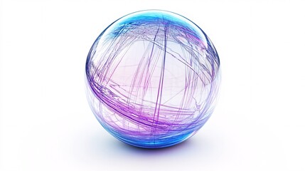 Poster - A translucent sphere featuring vibrant purple and blue swirling lines.