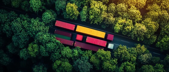 Green logistics with sustainable transport management system, clean energy use, carbonneutral supply chain, reducing greenhouse gas emissions in global trade and export economy