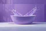 Stylish Purple Bathtub with Dynamic Water Splash