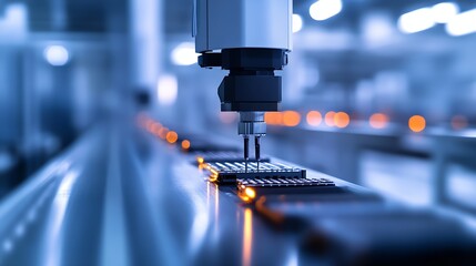 Aufkleber - Close-Up of Robotic Arm in Action on Industrial Production Line : Generative AI