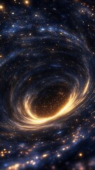 Poster - Dramatic Vortex in Deep Space Illuminated by Glowing Stars and Cosmic Light Phenomena : Generative AI