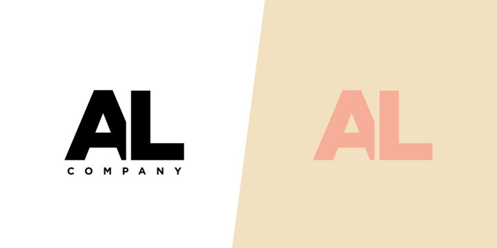Letter A and L, AL logo design template. Minimal monogram initial based logotype.
