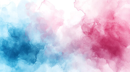 Poster - Colorful abstract watercolor texture blending blue and pink tones in soft formations