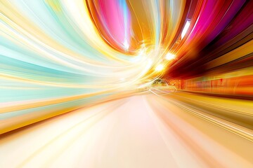 Poster - Brilliant Light Swirls and Streaks in a Lively Urban Street at Night : Generative AI
