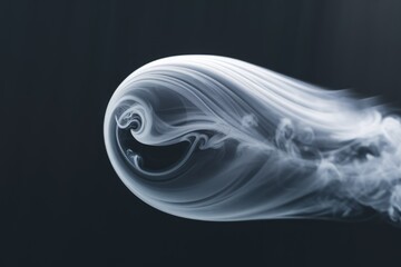 Poster - Abstract swirling white smoke against a dark background, creating an ethereal and artistic image.