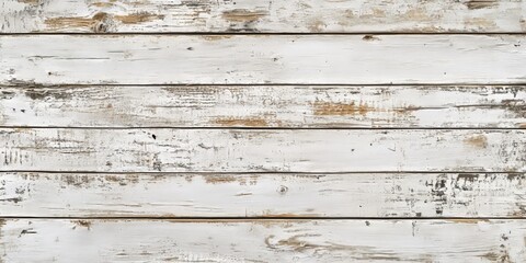 Poster - Wooden texture featuring aged, scratched boards that are adorned with distressed white paint, highlighting the unique characteristics of the wooden texture throughout the surface.