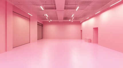 Poster - serene minimalist interior of pink room with clean lines and bright light