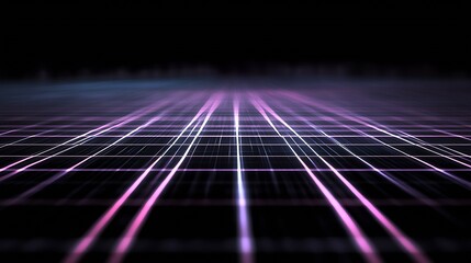Poster - Neon Pink and Blue Grid Digital Abstract Futuristic Background : Generative AI