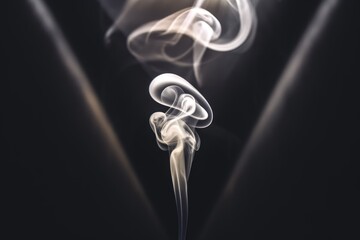 Poster - Abstract swirling smoke art against a dark background, creating an ethereal and elegant visual.