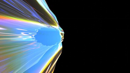 Poster - Animation Of Glowing Shape With Sharp Edges Against A Black Background With Copy Space For Text