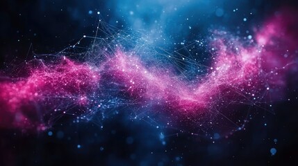 Poster - Abstract Cosmic Nebula: A Symphony of Pink and Blue