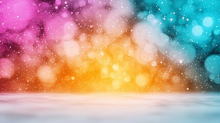 Poster - Colorful Bokeh Lights Background with Soft Glowing Effect for Festive and Creative Designs in Vibrant Hues