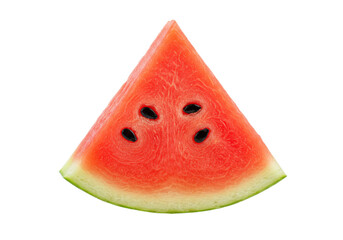 Poster - Sliced of watermelon isolated on white background, front angled view, no depth of field, sharp