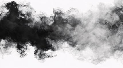 Poster - Abstract black and white smoke swirl creating a captivating flow.