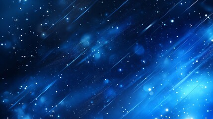 Poster - A mesmerizing abstract space background with streaks of blue light and sparkling stars, evoking a sense of cosmic wonder.