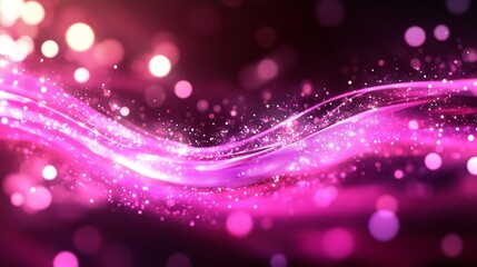 Poster - A mesmerizing swirl of pink lights and sparkling particles creating a magical atmosphere.