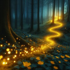 Poster - Yellow Trail A yellow trail