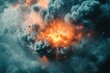 © Antonia - Dramatic explosion lights up the sky, revealing clouds of smoke and fiery sparks in a powerful display of nature's force