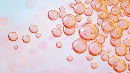 Poster - Colorful and Abstract Bubble Background with Soft Textures and Light Reflections in Gentle Pastel Tones