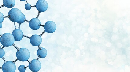 Poster - Blue Molecular Structure Illustration on a Soft Background for Scientific and Educational Use in Various Contexts