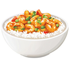 Wall Mural - Shrimp rice, Image Matting, Transparent background